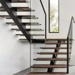 Wood glass and mildsteel Straight Run Readymade Staircase, Rs 287000
