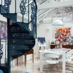 metal-stairs-spiral-staircase-design-metal-stair-treads-contemporary-dining-room