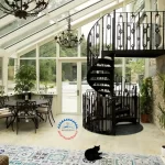 metal-stairs-spiral-staircase-design-sunroom-interior-design-ideas